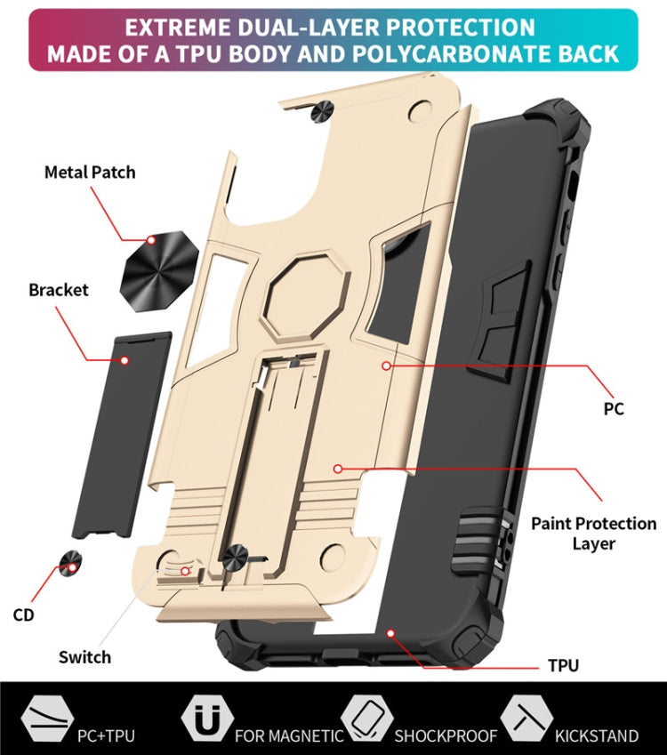 For iPhone 11 Pro Shockproof TPU + PC Protective Case with Invisible Holder