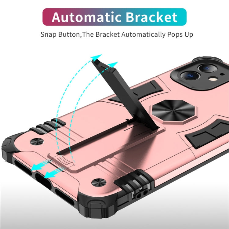 For iPhone 11 Shockproof TPU + PC Protective Case with Invisible Holder
