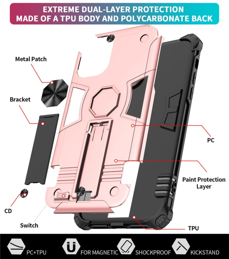 For iPhone 11 Shockproof TPU + PC Protective Case with Invisible Holder