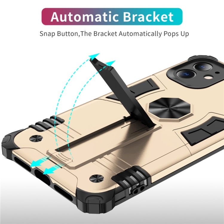 For iPhone 11 Shockproof TPU + PC Protective Case with Invisible Holder
