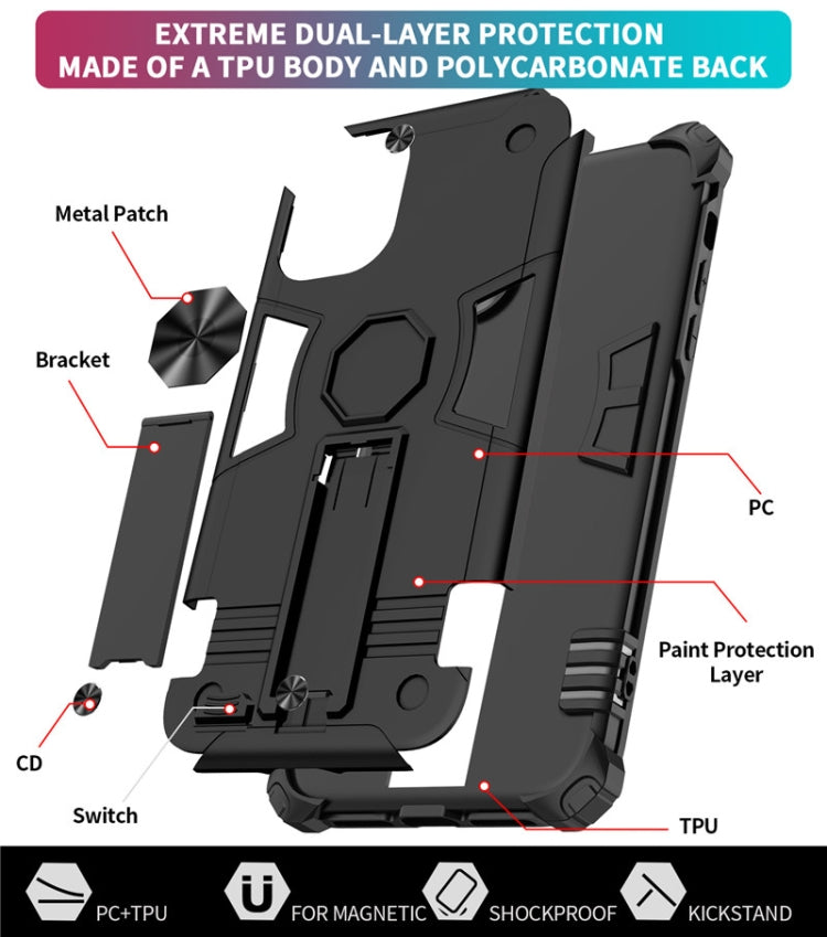 For iPhone 11 Pro Max Shockproof TPU + PC Protective Case with Invisible Holder