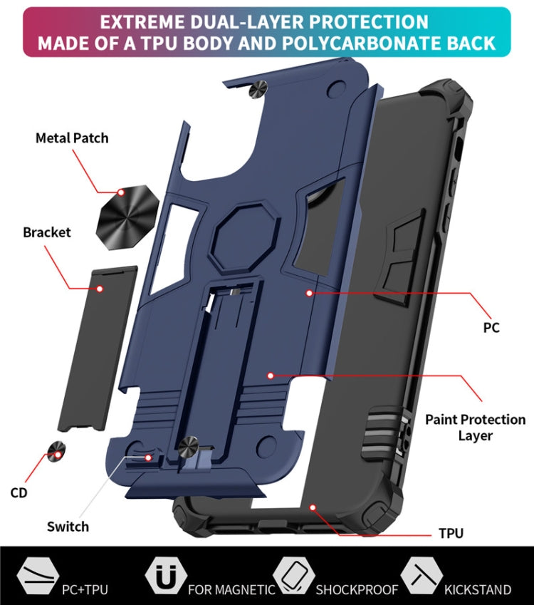 For iPhone 11 Pro Max Shockproof TPU + PC Protective Case with Invisible Holder
