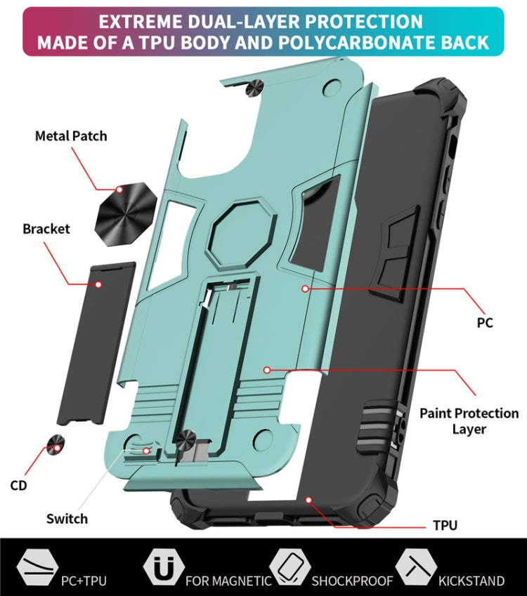 For iPhone 11 Pro Max Shockproof TPU + PC Protective Case with Invisible Holder
