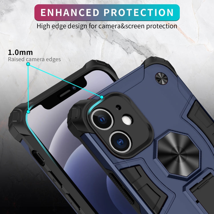 For iPhone 12 mini Shockproof TPU + PC Protective Case with Invisible Holder