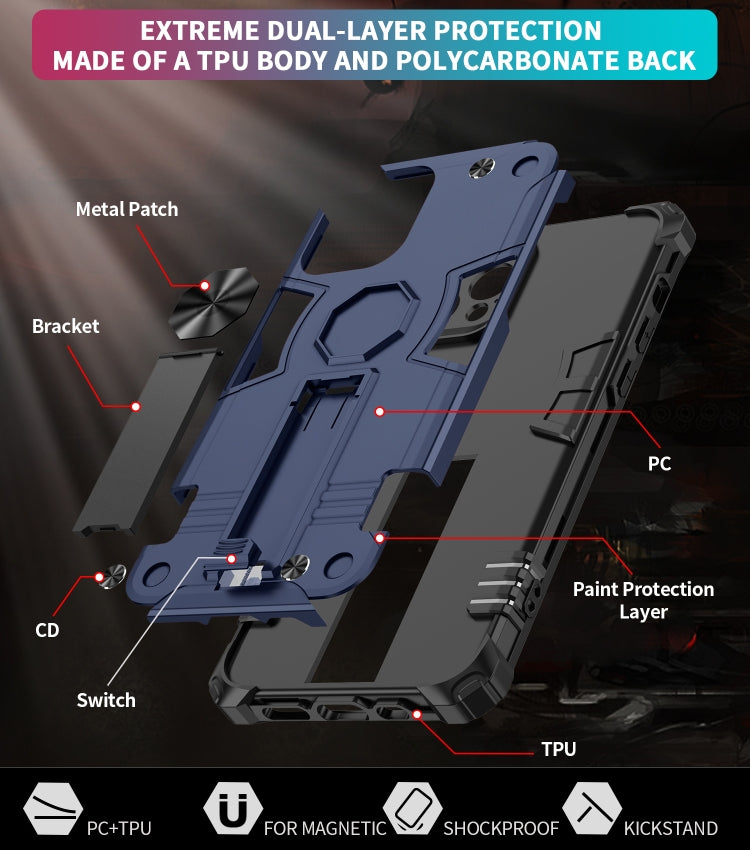 For iPhone 12 mini Shockproof TPU + PC Protective Case with Invisible Holder