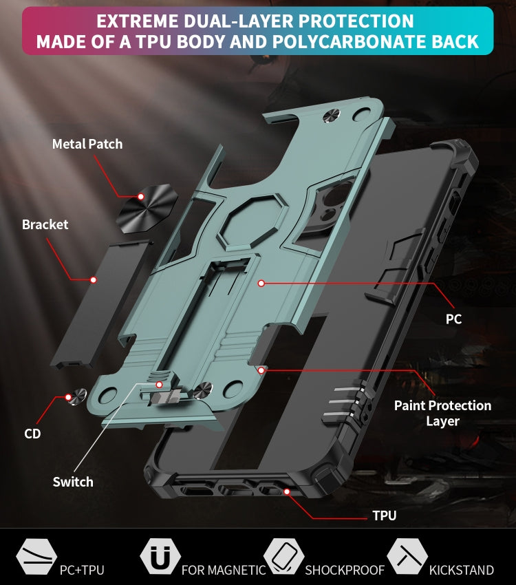For iPhone 12 mini Shockproof TPU + PC Protective Case with Invisible Holder