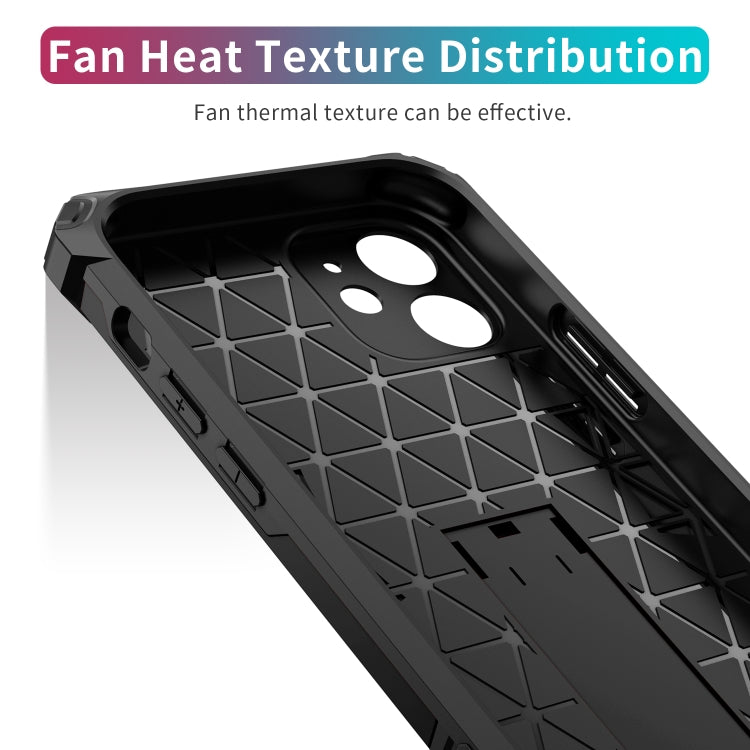 For iPhone 12 Shockproof TPU + PC Protective Case with Invisible Holder