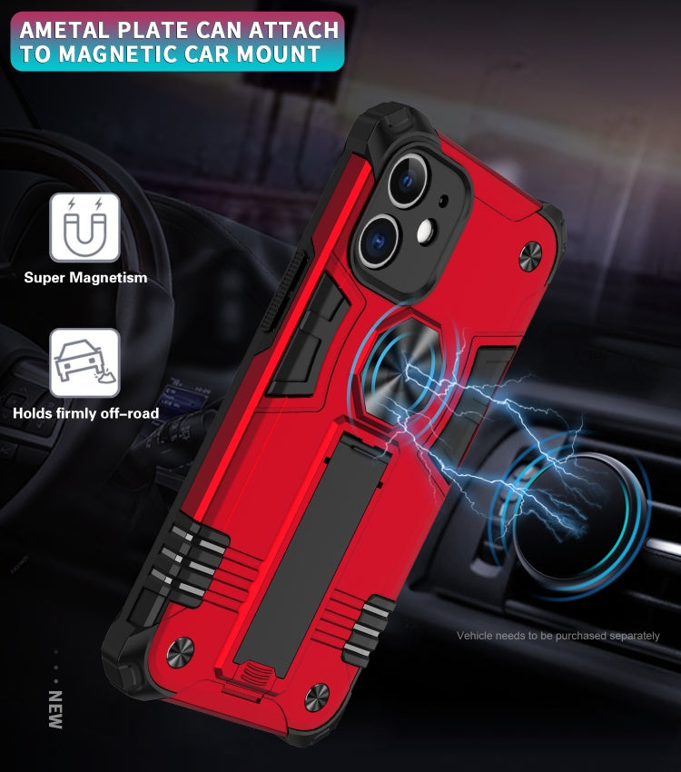 For iPhone 12 Shockproof TPU + PC Protective Case with Invisible Holder