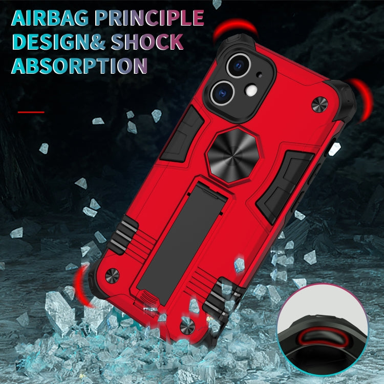 For iPhone 12 Shockproof TPU + PC Protective Case with Invisible Holder