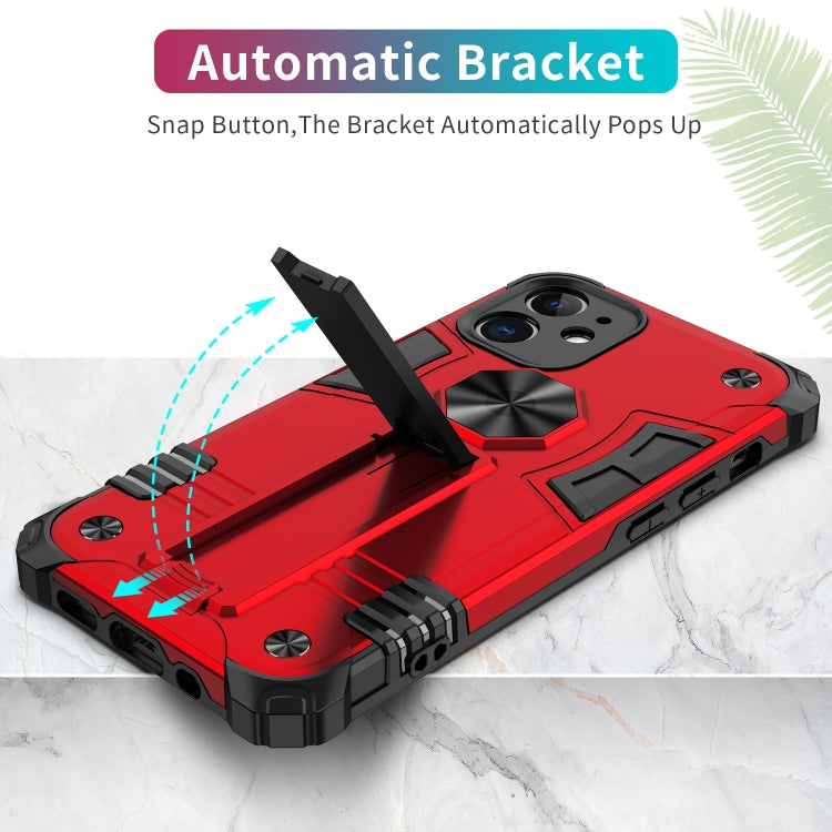 For iPhone 12 Shockproof TPU + PC Protective Case with Invisible Holder
