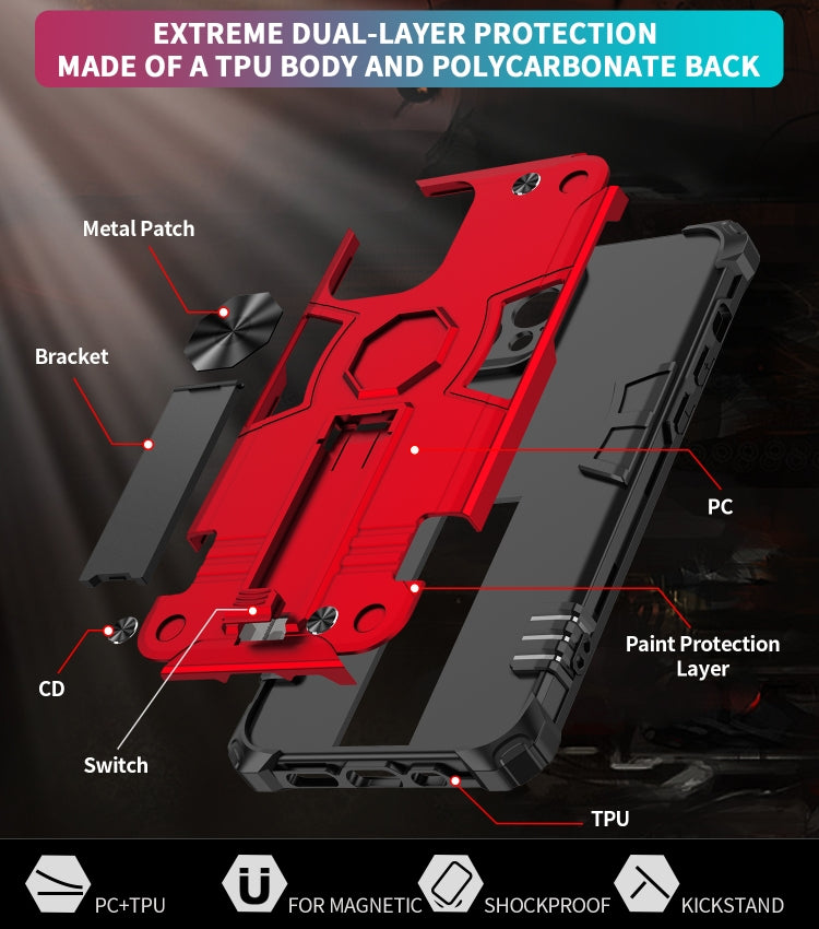 For iPhone 12 Shockproof TPU + PC Protective Case with Invisible Holder