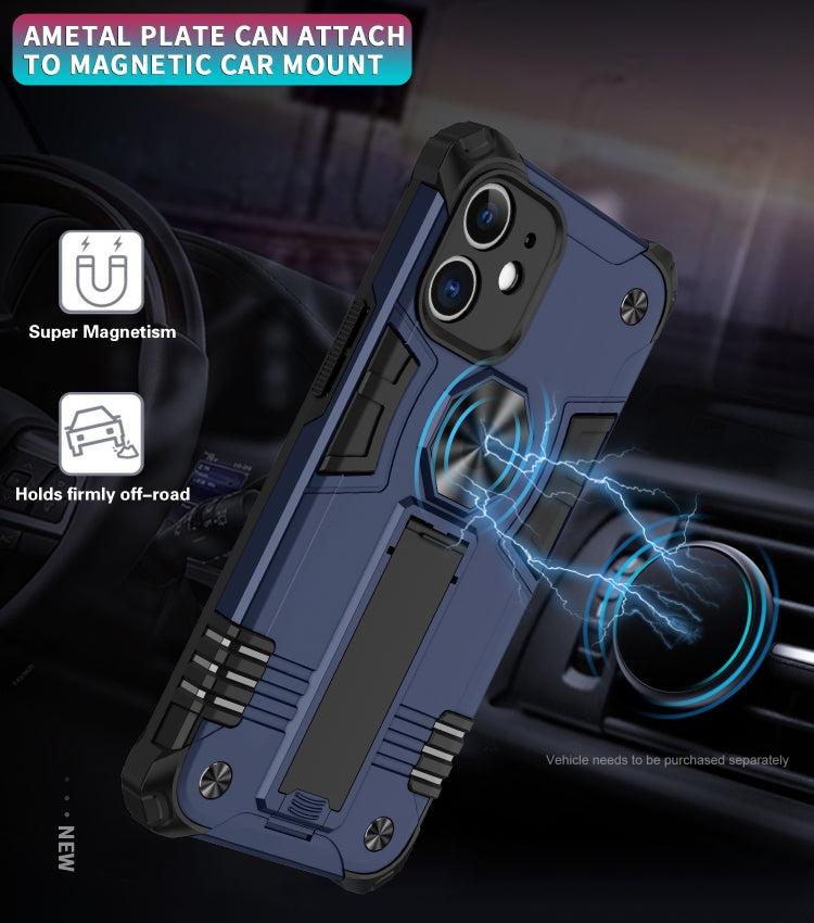 For iPhone 12 Shockproof TPU + PC Protective Case with Invisible Holder