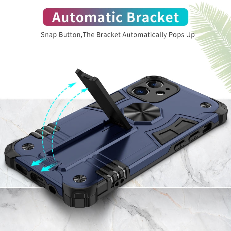 For iPhone 12 Shockproof TPU + PC Protective Case with Invisible Holder