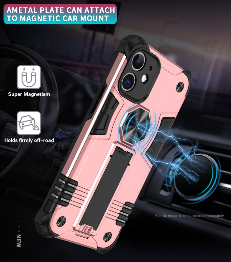 For iPhone 12 Shockproof TPU + PC Protective Case with Invisible Holder