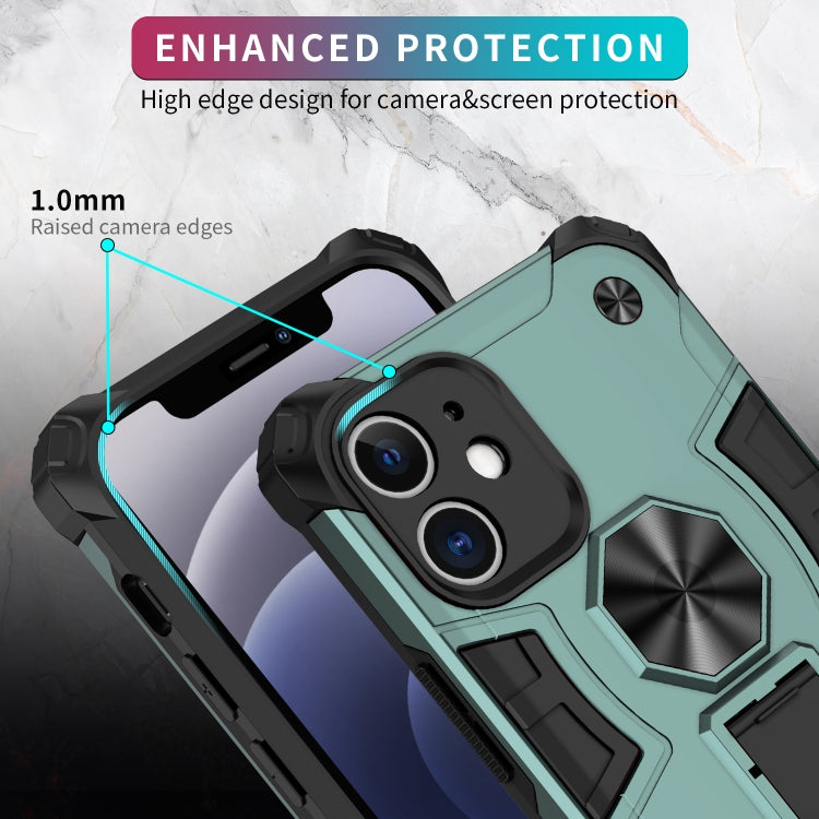 For iPhone 12 Shockproof TPU + PC Protective Case with Invisible Holder