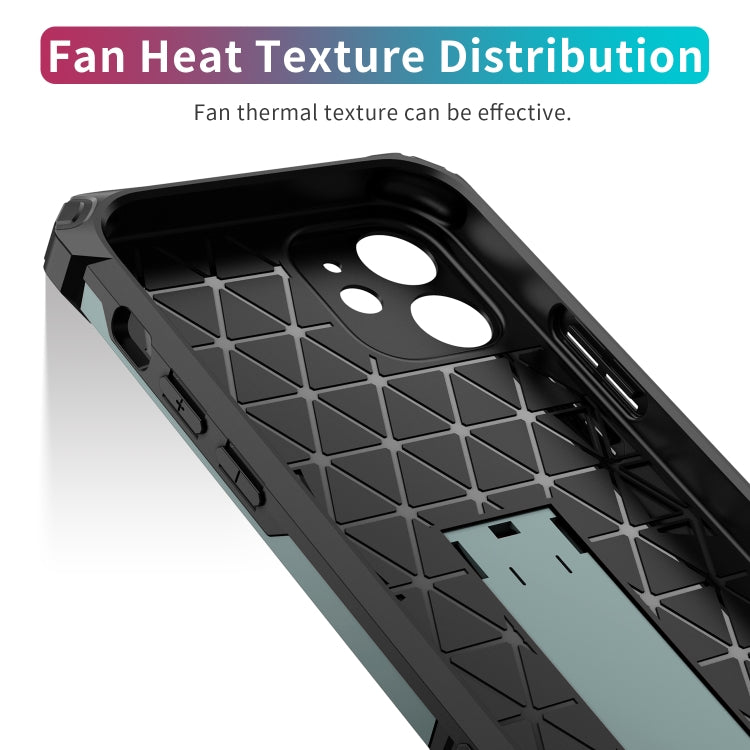 For iPhone 12 Shockproof TPU + PC Protective Case with Invisible Holder
