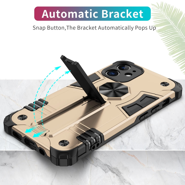 For iPhone 12 Shockproof TPU + PC Protective Case with Invisible Holder