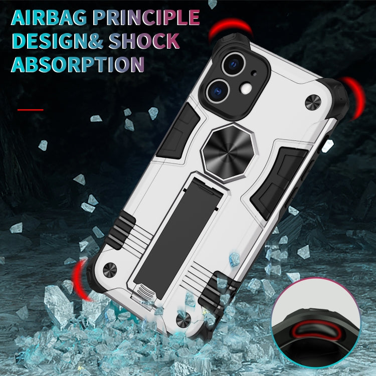 For iPhone 12 Shockproof TPU + PC Protective Case with Invisible Holder