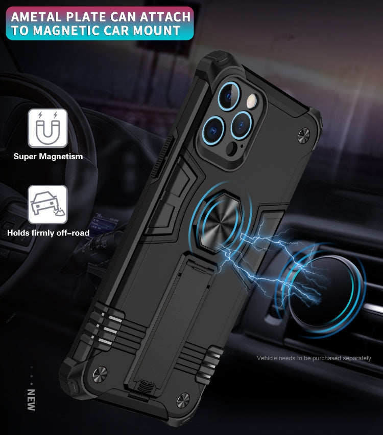 For iPhone 12 Pro Shockproof TPU + PC Protective Case with Invisible Holder