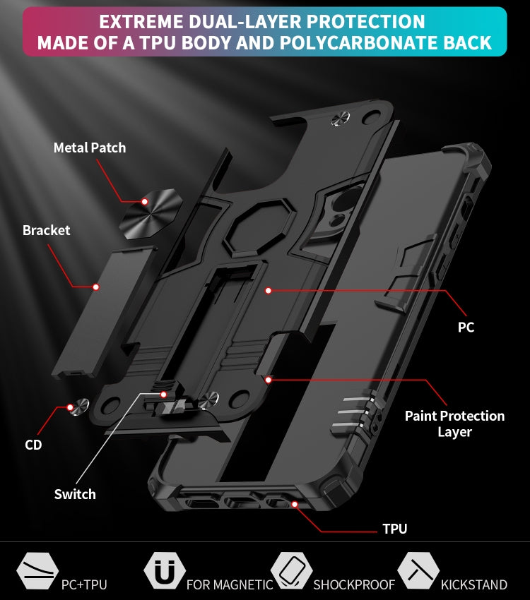 For iPhone 12 Pro Shockproof TPU + PC Protective Case with Invisible Holder