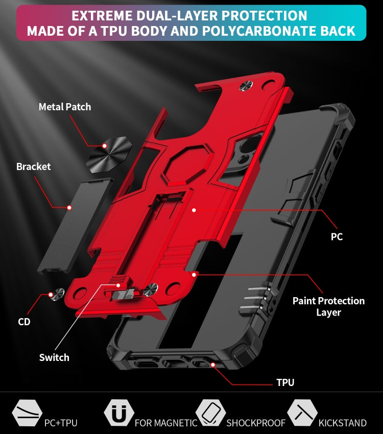 For iPhone 12 Pro Shockproof TPU + PC Protective Case with Invisible Holder