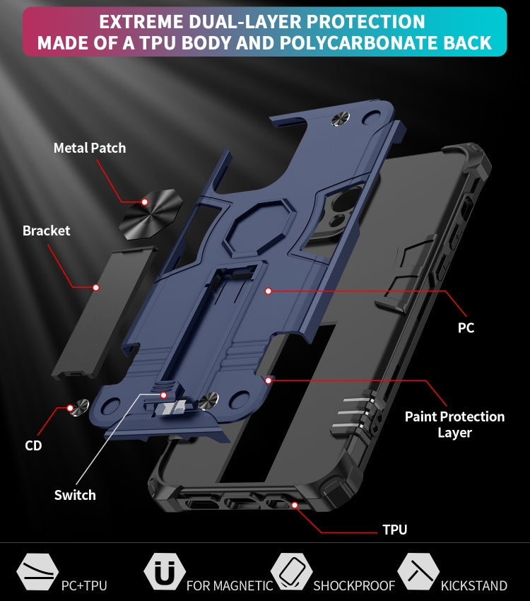 For iPhone 12 Pro Shockproof TPU + PC Protective Case with Invisible Holder