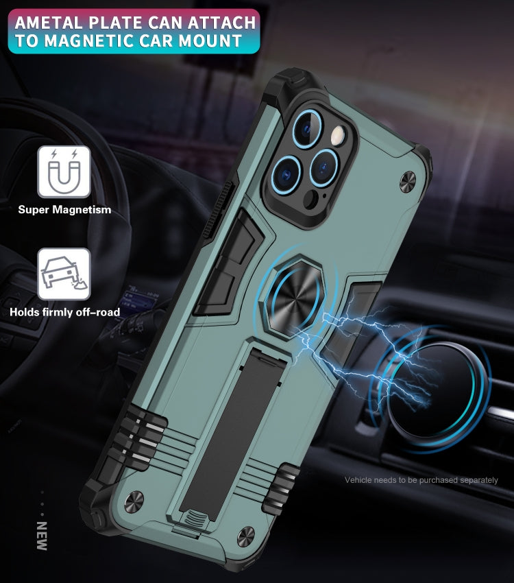 For iPhone 12 Pro Shockproof TPU + PC Protective Case with Invisible Holder