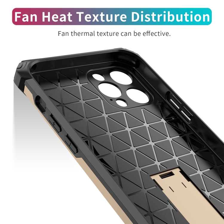 For iPhone 12 Pro Shockproof TPU + PC Protective Case with Invisible Holder