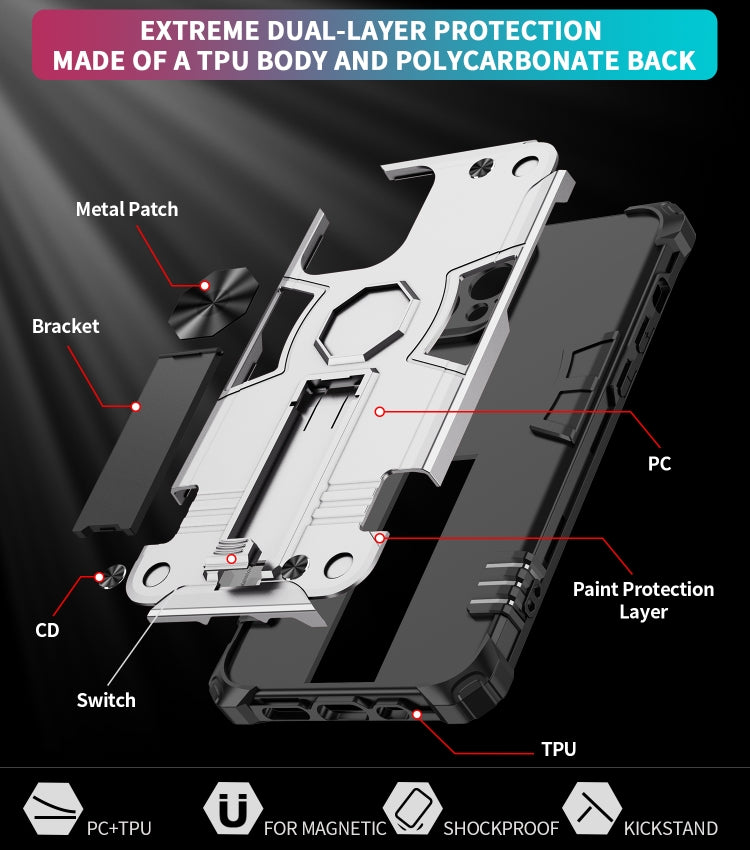 For iPhone 12 Pro Shockproof TPU + PC Protective Case with Invisible Holder