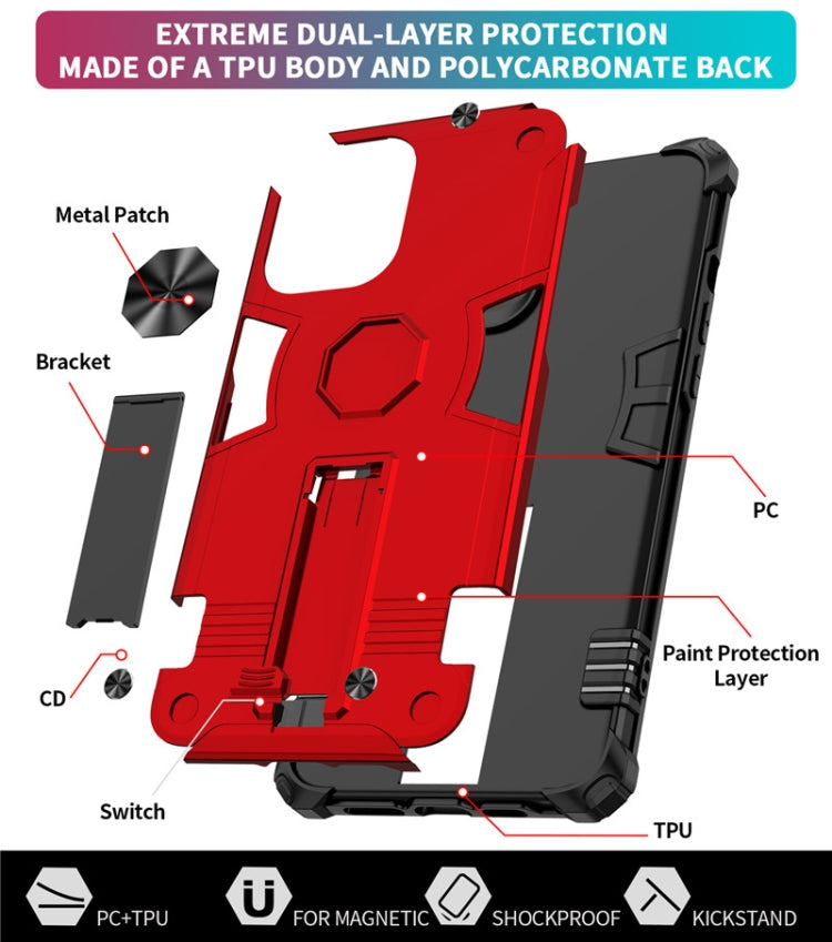 For iPhone 12 Pro Max Shockproof TPU + PC Protective Case with Invisible Holder