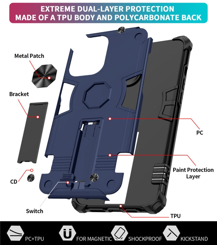 For iPhone 12 Pro Max Shockproof TPU + PC Protective Case with Invisible Holder