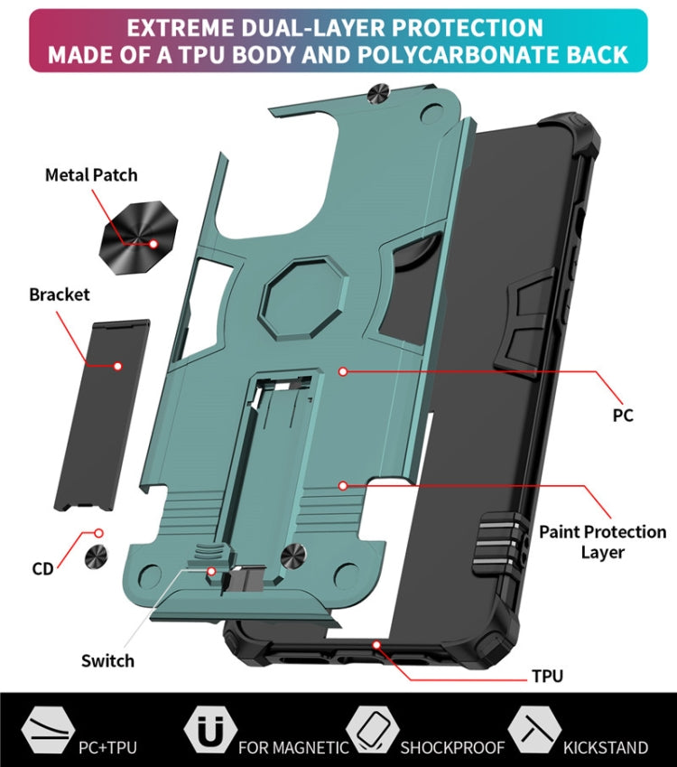 For iPhone 12 Pro Max Shockproof TPU + PC Protective Case with Invisible Holder