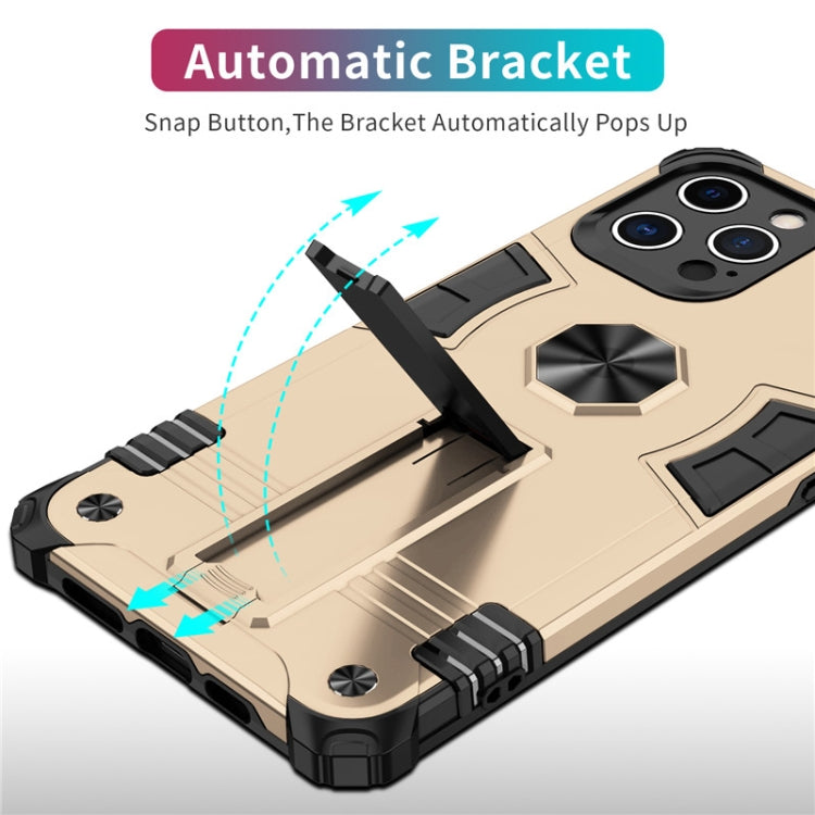 For iPhone 12 Pro Max Shockproof TPU + PC Protective Case with Invisible Holder
