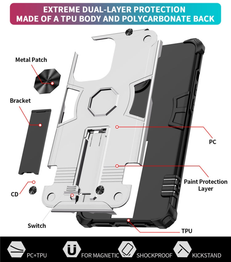 For iPhone 12 Pro Max Shockproof TPU + PC Protective Case with Invisible Holder