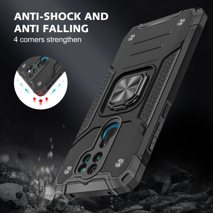 For Xiaomi Redmi Note 8 Pro Magnetic Armor Shockproof TPU + PC Case with Metal Ring Holder