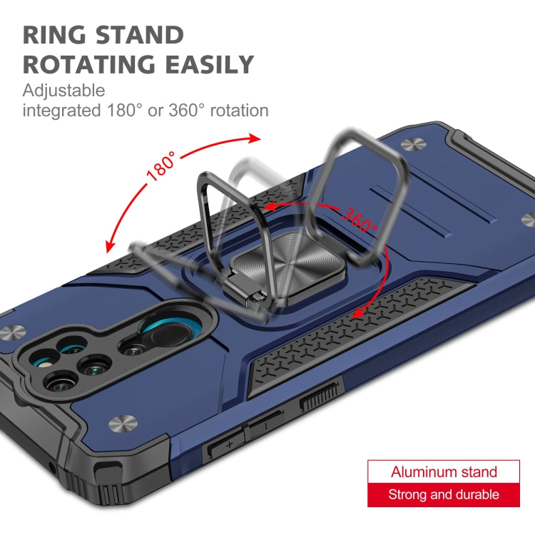 For Xiaomi Redmi Note 8 Pro Magnetic Armor Shockproof TPU + PC Case with Metal Ring Holder