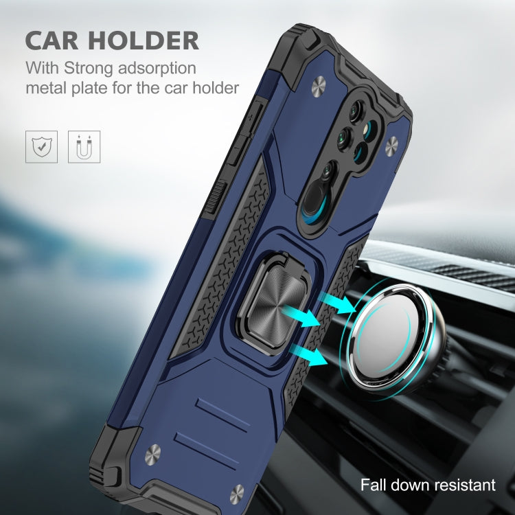 For Xiaomi Redmi Note 8 Pro Magnetic Armor Shockproof TPU + PC Case with Metal Ring Holder