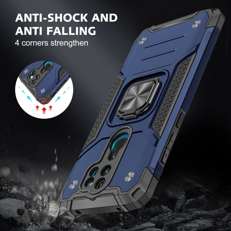 For Xiaomi Redmi Note 8 Pro Magnetic Armor Shockproof TPU + PC Case with Metal Ring Holder