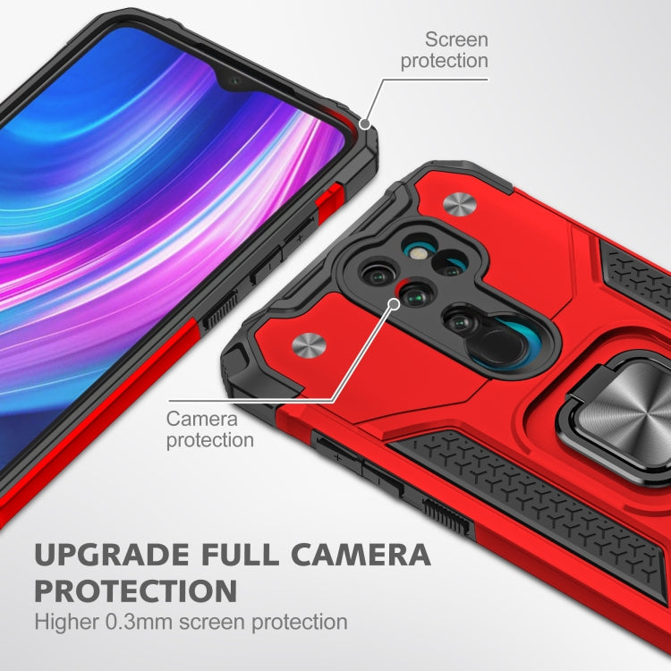 For Xiaomi Redmi Note 8 Pro Magnetic Armor Shockproof TPU + PC Case with Metal Ring Holder