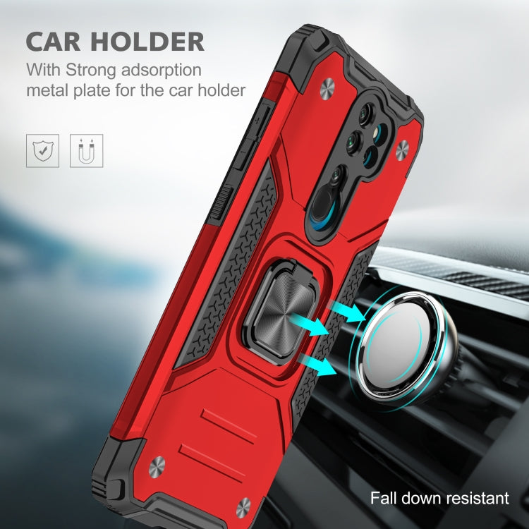 For Xiaomi Redmi Note 8 Pro Magnetic Armor Shockproof TPU + PC Case with Metal Ring Holder