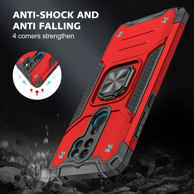 For Xiaomi Redmi Note 8 Pro Magnetic Armor Shockproof TPU + PC Case with Metal Ring Holder