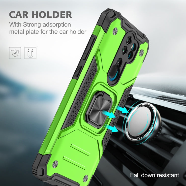 For Xiaomi Redmi Note 8 Pro Magnetic Armor Shockproof TPU + PC Case with Metal Ring Holder