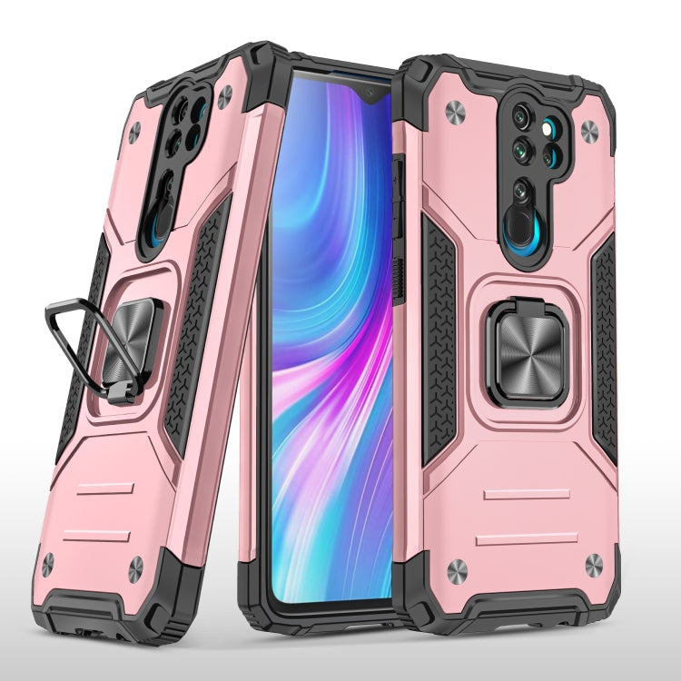 For Xiaomi Redmi Note 8 Pro Magnetic Armor Shockproof TPU + PC Case with Metal Ring Holder