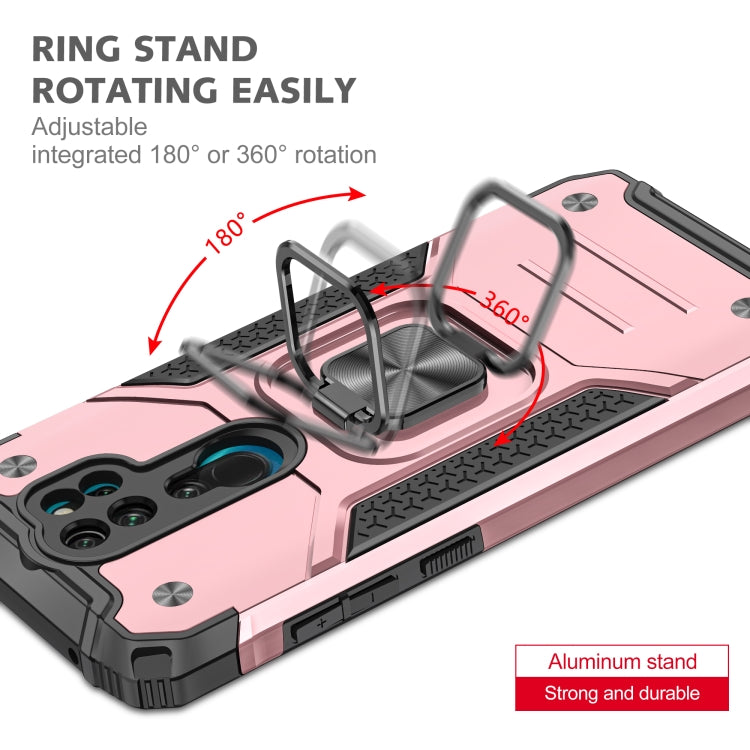 For Xiaomi Redmi Note 8 Pro Magnetic Armor Shockproof TPU + PC Case with Metal Ring Holder