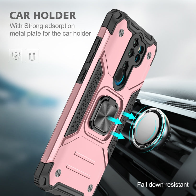 For Xiaomi Redmi Note 8 Pro Magnetic Armor Shockproof TPU + PC Case with Metal Ring Holder