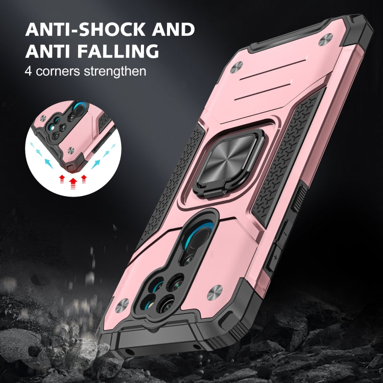 For Xiaomi Redmi Note 8 Pro Magnetic Armor Shockproof TPU + PC Case with Metal Ring Holder