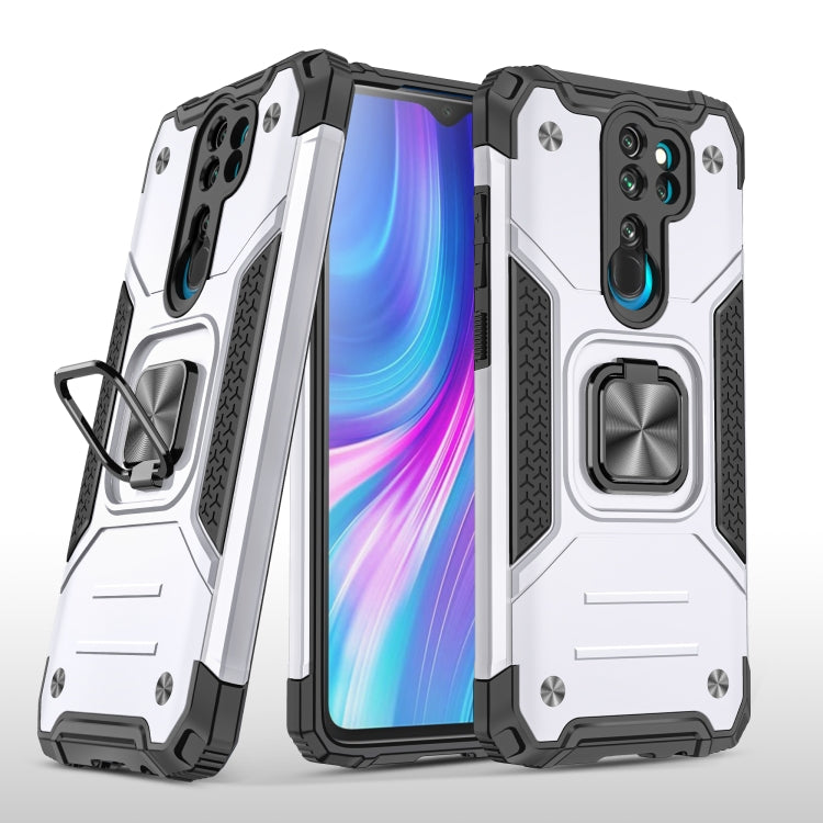 For Xiaomi Redmi Note 8 Pro Magnetic Armor Shockproof TPU + PC Case with Metal Ring Holder