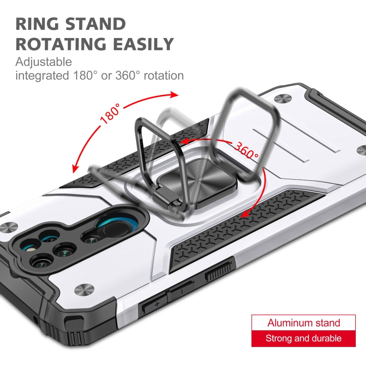 For Xiaomi Redmi Note 8 Pro Magnetic Armor Shockproof TPU + PC Case with Metal Ring Holder