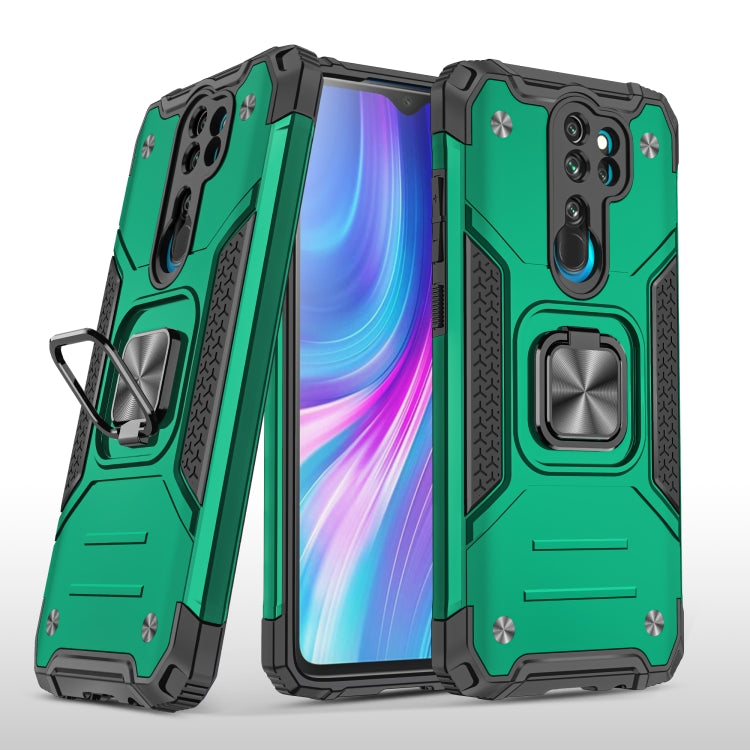 For Xiaomi Redmi Note 8 Pro Magnetic Armor Shockproof TPU + PC Case with Metal Ring Holder