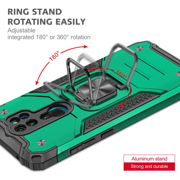 For Xiaomi Redmi Note 8 Pro Magnetic Armor Shockproof TPU + PC Case with Metal Ring Holder